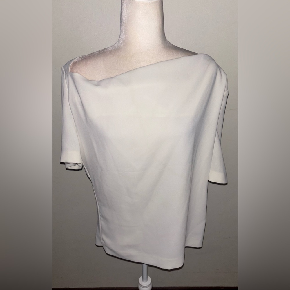 NWT Acne Studio White Maddock Sable Draped Crepe Top 38 US 6 Preppy Minimalist